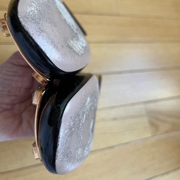 Prada Swarovski Crystal Black Patent Leather Block Heel Pumps Size 10/40 - Picture 13 of 15